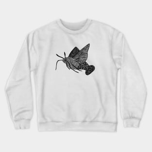 Hummingbird Hawk-Moth - flying insect design - on white Crewneck Sweatshirt